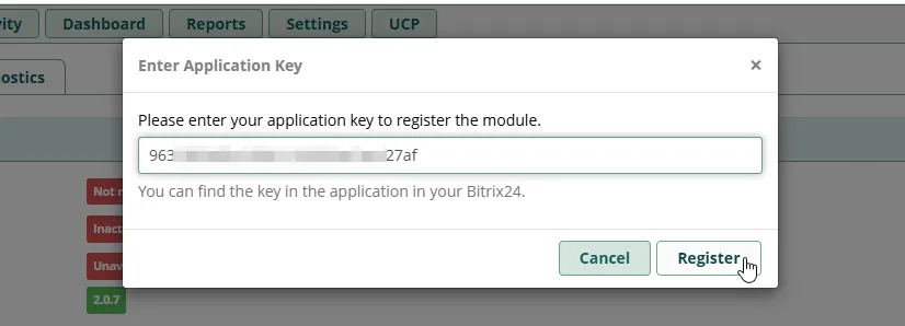 Registering the module for FreePBX
